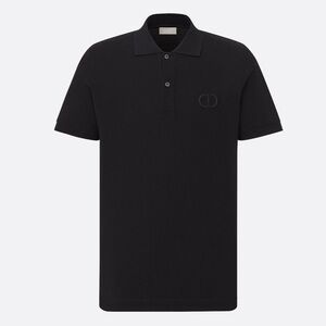 NWT Men’s Size Medium Dior Icon Pique Logo Polo Shirt In Black